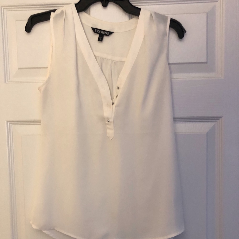White sleeveless top